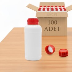 Plastik Numune Saklama Şişesi 250 ML Kırmızı Kapaklı | Gıda Uyumlu | Kimyasala Dayanıklı (100'lü Paket)