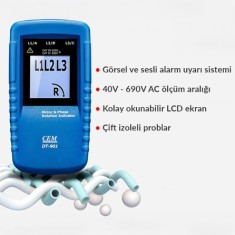 Cem DT-901 Faz Sırası Ölçüm Cihazı