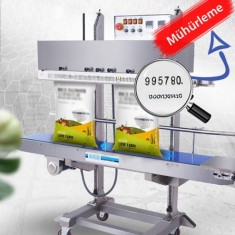 Hualian 1370 LD DİKEY Yürüyen Bantlı Otomatik Folyo ve Naylon Yapıştırma Makinası