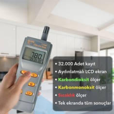 AZ 77596 Karbondioksit ve Karbonmonoksit Ölçer | Datalogger Özellikli