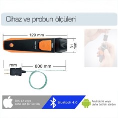 Testo 915i Esnek Problu ve Akıllı Telefon İle Çalıştırılabilen Termometre
