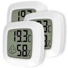 3 Adet | Mini Sıcaklık ve Nem Ölçer, Bebek odası termometresi