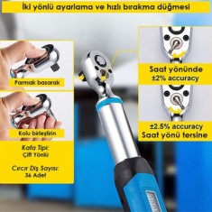 Loyka AWJ4-0340 Cırcır Başlı Dijital Torkmetre 340Nm