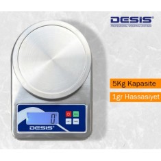 Desis KFS S1 Paslanmaz Dijital Terazi 5KG / 1GR