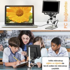 G1600 Plus+ Renkli Ekranlı Dijital Mikroskop 1600X