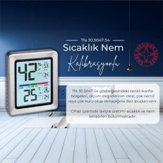 Tfa 30.5047.54 'Exacto' Kalibrasyon Menülü Ortam Sıcaklık ve Nem Ölçer