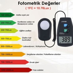 LX1010B Kablolu Sensörlü Işık Ölçer Lüksmetre