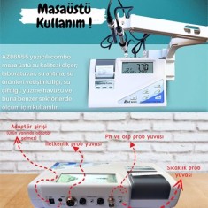 AZ 86555 Yazıcılı Masaüstü pH | İletkenlik | TDS | Tuzluluk | Sıcaklık Ölçer
