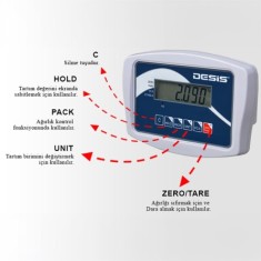Desis U Tipi Elektronik Baskül 600KG - 100GR