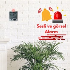 AZ 87791 Alarmlı Sıcaklık ve Nem Ölçer | Dewpoint Göstergeli 