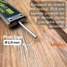 Mitutoyo 500-184-30 Dijital Kumpas | Yuvarlak Derinlik Çubuğu