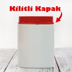 1000cc Kilitli Kapaklı HDPE Plastik Numune Saklama Kavanozu - Gıda Uyumlu (100'lü Paket)