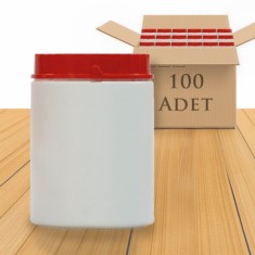 1000cc Kilitli Kapaklı HDPE Plastik Numune Saklama Kavanozu - Gıda Uyumlu (100'lü Paket)