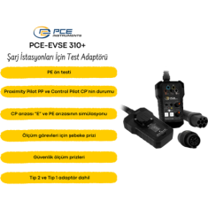PCE-EVSE 310+ EVSE Test Cihazı | Şarj İstasyonları İçin Tip 1 ve Tip 2 Test Adaptörü 