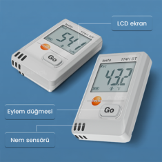 Testo 174H BT Akıllı Sıcaklık ve Nem Kayıt Datalogger Cihazı | Beyaz