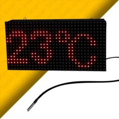 LED Ekranlı Kablolu Havuz Termometresi – Saat Göstergeli, Uzatılabilir Kablo, 16x32 cm