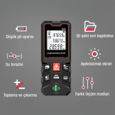 B40 Temel Seviye Lazer Mesafe Ölçer | Hobi ve Hafif İşler İçin
