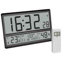 TFA 60.4523.01 Dijital XL Duvar Saati İç-Dış Sıcaklık, Nem ve Tarih Göstergeli