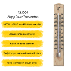 TFA 12.1004 Ahşap Duvar Termometresi