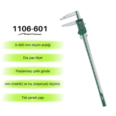 İnsize 1106-601 Tek Çene Dijital Kumpas 0-600mm