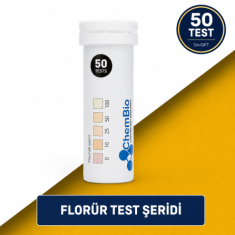 Florür Test Şeridi | Fluoride Test Strip | 0-100 ppm | 50 Test