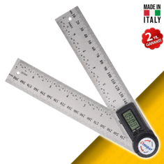 1022-0200 Dijital Açı Ölçer | 20 cm Paslanmaz Çelik Cetvel | 0-360° Dijital İletki | Dasqua