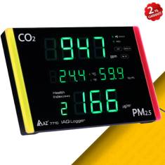 AZ 7710 İç Ortam Hava Kalitesi Ölçer | Karbondioksit, Sağlık İndeksi, PM2.5, Sıcaklık ve Nem