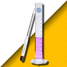 Alkolmetre Seti Kısa (250ml Mezür) | Cam Dansimetre Yoğunluk Ölçer