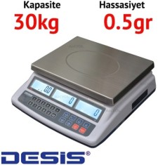 Desis AHC Dijital Hassas Sayıcı Terazi - Hassasiyet: 0.5 gr. Max: 30 kg.