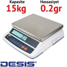 Desis AHW Serisi Hassas Terazi - Hassasiyet: 0,2 gr. Max: 15 kg.