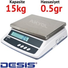 Desis ATW Dijital Hassas Terazi - Hassasiyet: 0.5 gr. Max: 15 kg.