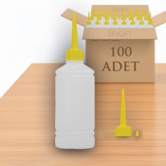 500 ml HDPE Plastik Damlalık Kapaklı Sıkma Şişe | Kimyasala Dayanıklı Yağdanlık (100 Adet)