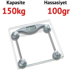 Neck Dijital Cam Banyo Baskülü - Hassasiyet: 100 gr. Max: 150 kg.