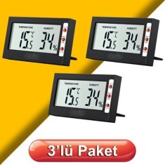 3 Adet | LYK STH Mini Sıcaklık ve Nem Ölçer