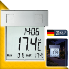 TFA 30.1035 Vision Solar Pencere Termometresi | Dijital Işıklı Dış Pencere Isı Ölçer