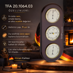 TFA 20.1064.03 İbreli Üçlü Nem Sıcaklık ve Barometre