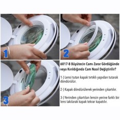 6017 Ayarlanabilir Işık Seviyeli Masaüstü Büyüteç (5X)