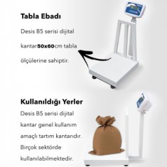 Desis B5 Elektronik Tartım Kantarı 300KG - 50x60CM